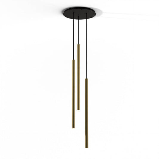Combi Pendant 36 Circular 3 Combo Brass Matte Black Canopy Suspension Flush Mount 2 In 1 Cmp C3 S 36 Brs by Koncept Inc