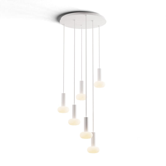 Combi Pendant 6 Circular 6 Combo Matte White Matte White Canopy Glass Ball Attachment Suspension Flush Mount 2 In 1 Cmp C6 S 06 Mwt Na Glb by Koncept Inc