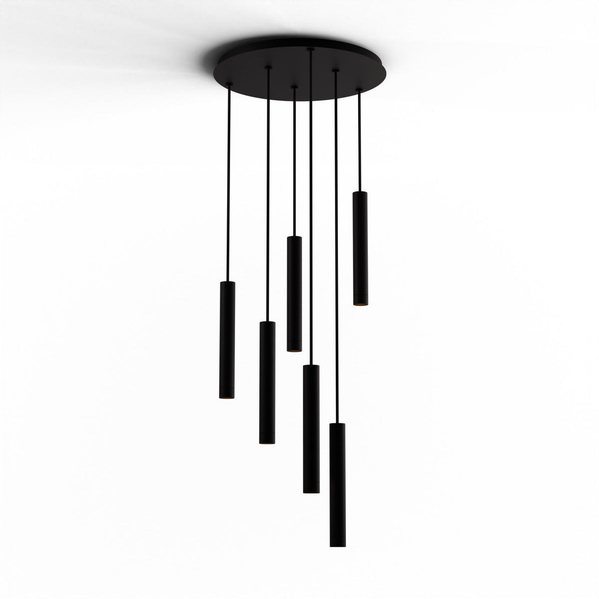Koncept Combi Circular 6-Light LED Pendant, Matte Black, 12" Body, No Attachment (CMP-C6-S-12-MTB)