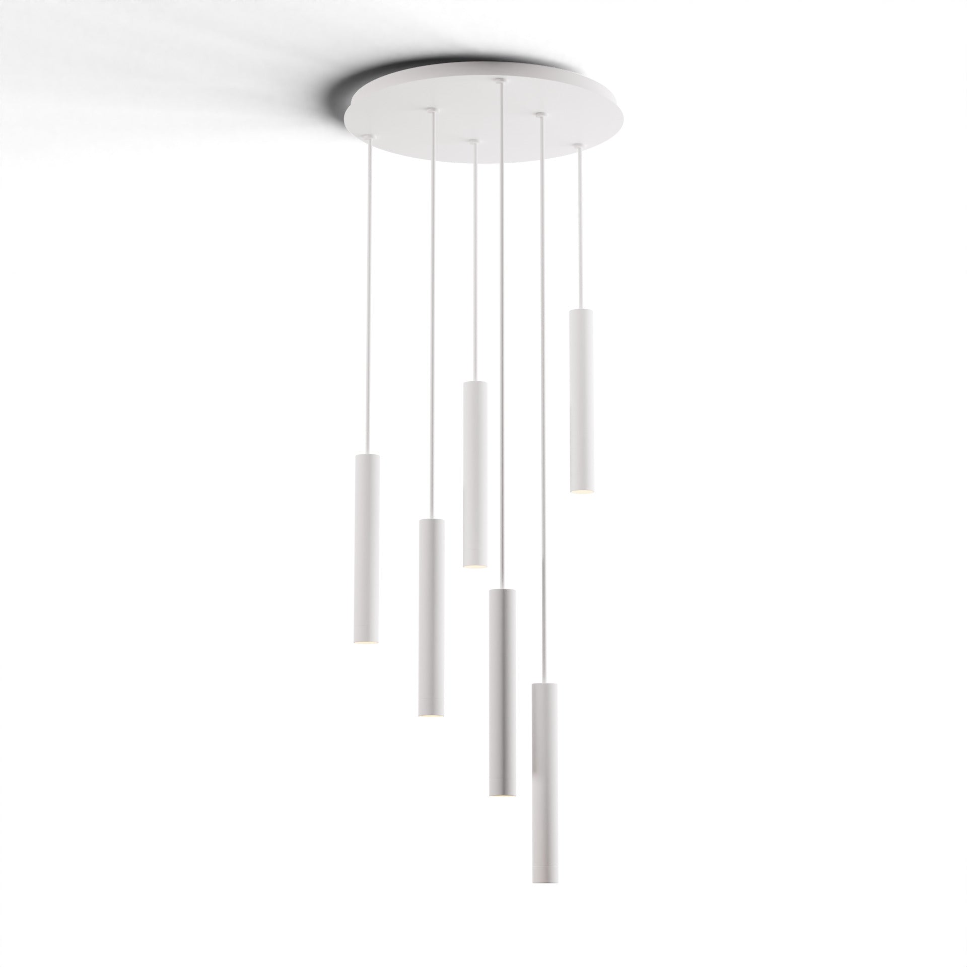 Combi Pendant 12 Circular 6 Combo Matte White Matte White Canopy Suspension Flush Mount 2 In 1 Cmp C6 S 12 Mwt by Koncept Inc
