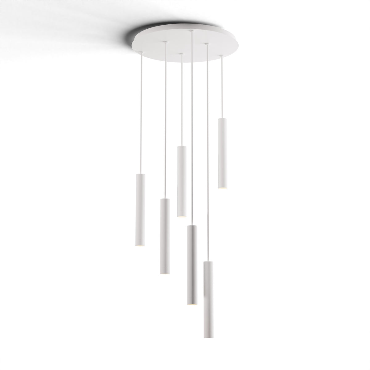 Koncept Combi Circular 6-Light LED Pendant, Matte White, 12" Body, No Attachment (CMP-C6-S-12-MWT)