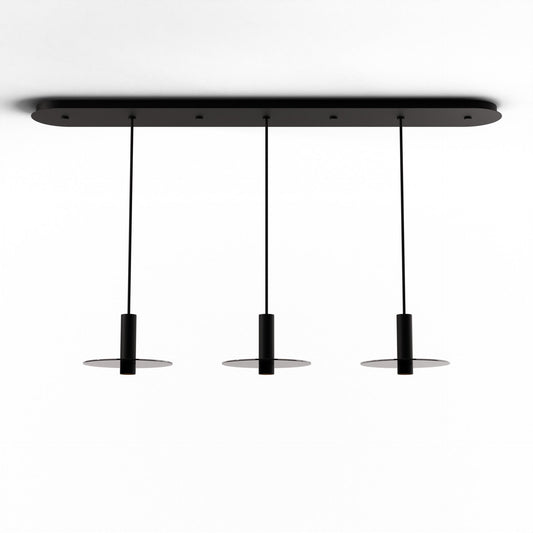 Combi Pendant 6 Linear 3 Combo Matte Black Matte Black Canopy 9 Glass Plate Dark Grey Attachment Suspension Flush Mount 2 In 1 Cmp L3 S 06 Mtb Gdgy9 by Koncept Inc