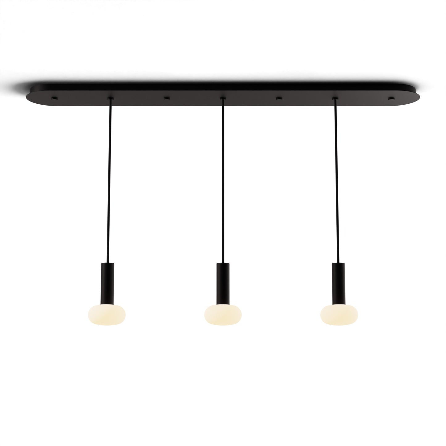 Combi Pendant 6 Linear 3 Combo Matte Black Matte Black Canopy Glass Ball Attachment Suspension Flush Mount 2 In 1 Cmp L3 S 06 Mtb Na Glb by Koncept Inc