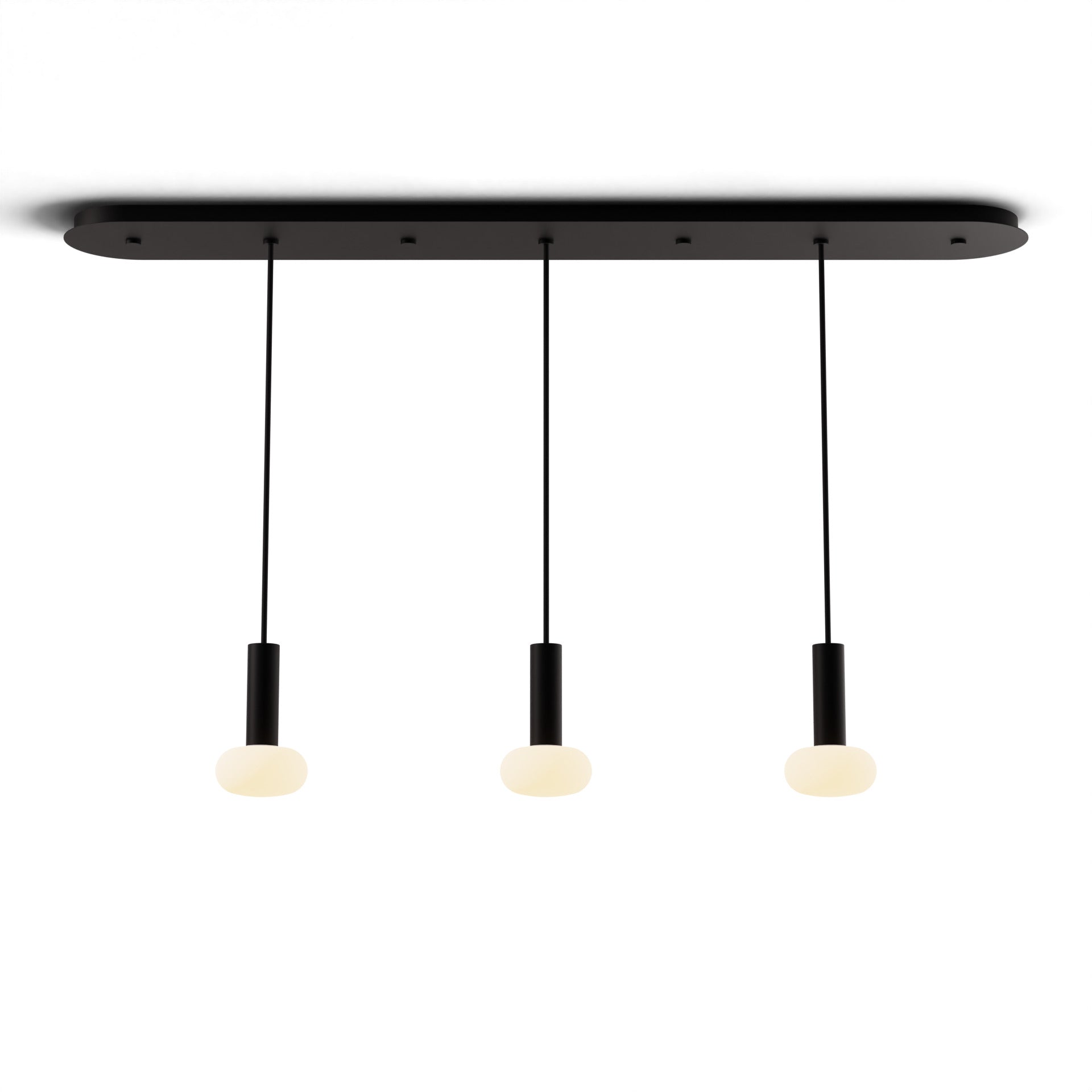 Combi Pendant 6 Linear 3 Combo Matte Black Matte Black Canopy Glass Ball Attachment Suspension Flush Mount 2 In 1 Cmp L3 S 06 Mtb Na Glb by Koncept Inc