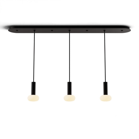 Combi Pendant 6 Linear 3 Combo Matte Black Matte Black Canopy Glass Ball Attachment Suspension Flush Mount 2 In 1 Cmp L3 S 06 Mtb Na Glb by Koncept Inc