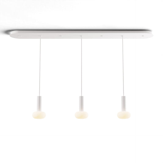Combi Pendant 6 Linear 3 Combo Matte White Matte White Canopy Glass Ball Attachment Suspension Flush Mount 2 In 1 Cmp L3 S 06 Mwt Na Glb by Koncept Inc