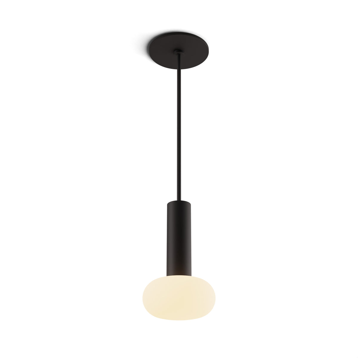 Koncept Combi Single LED Pendant, Matte Black, 6" Body, Frosted Glass Ball (CMP-S1-S-06-MTB+NA+GLB)