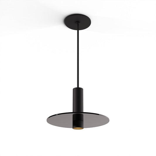 Combi Pendant 6 Matte Black Matte Black Canopy 9 Glass Plate Dark Grey Attachment Suspension Flush Mount 2 In 1 Cmp S1 S 06 Mtb Gdgy9 by Koncept Inc