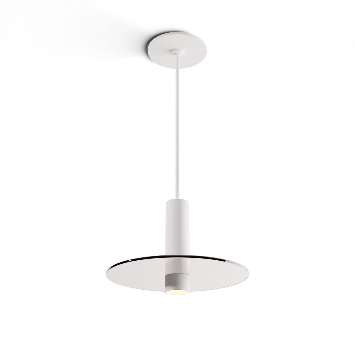 Koncept Combi Single LED Pendant, Matte White, 6" Body, 9" Glass Plate – Clear (CMP-S1-S-06-MWT+GCLR9)