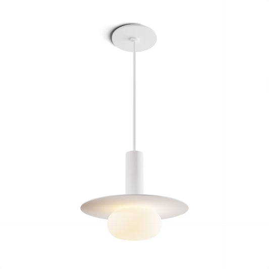 Combi Pendant 6 Matte White Matte White Canopy 9 Metal Plate White Paintable Attachment Glass Ball Attachment Suspension Flush Mount 2 In 1 Cmp S1 S 06 Mwt Mptb9 Glb by Koncept Inc