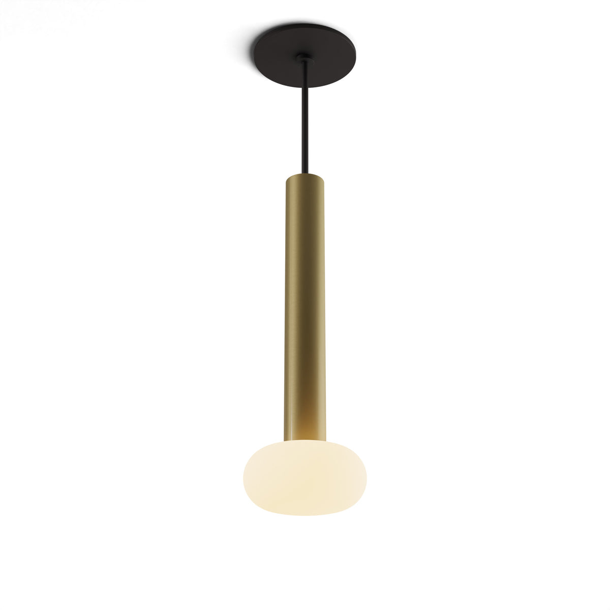 Koncept Combi Single LED Pendant, Brass, 12" Body, Frosted Glass Ball (CMP-S1-S-12-BRS+NA+GLB)