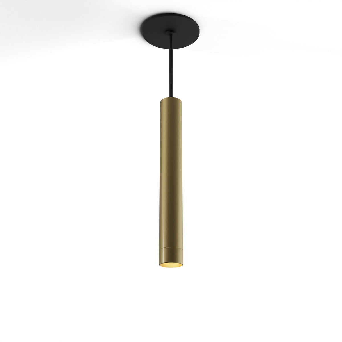 Koncept Combi Single LED Pendant, Brass, 12" Body, No Attachment (CMP-S1-S-12-BRS)