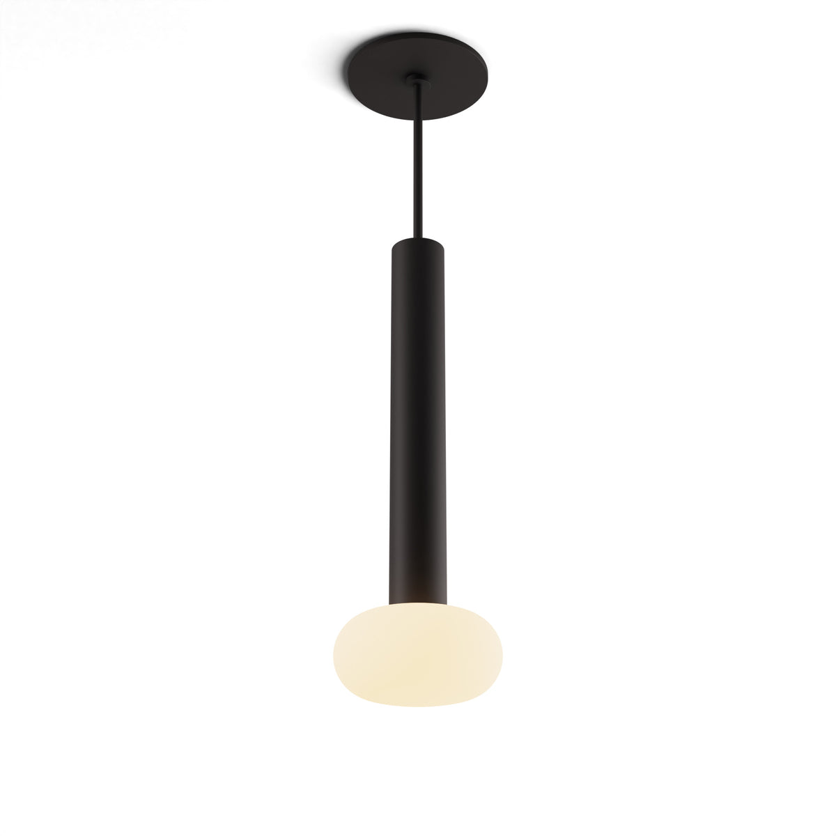 Koncept Combi Single LED Pendant, Matte Black, 12" Body, Frosted Glass Ball (CMP-S1-S-12-MTB+NA+GLB)