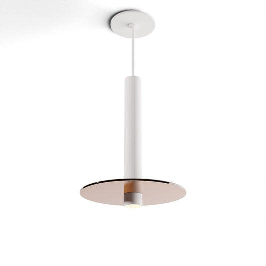 Combi Pendant 12 Matte White Matte White Canopy 9 Glass Plate Tea Brown Attachment Suspension Flush Mount 2 In 1 Cmp S1 S 12 Mwt Gtea9 by Koncept Inc
