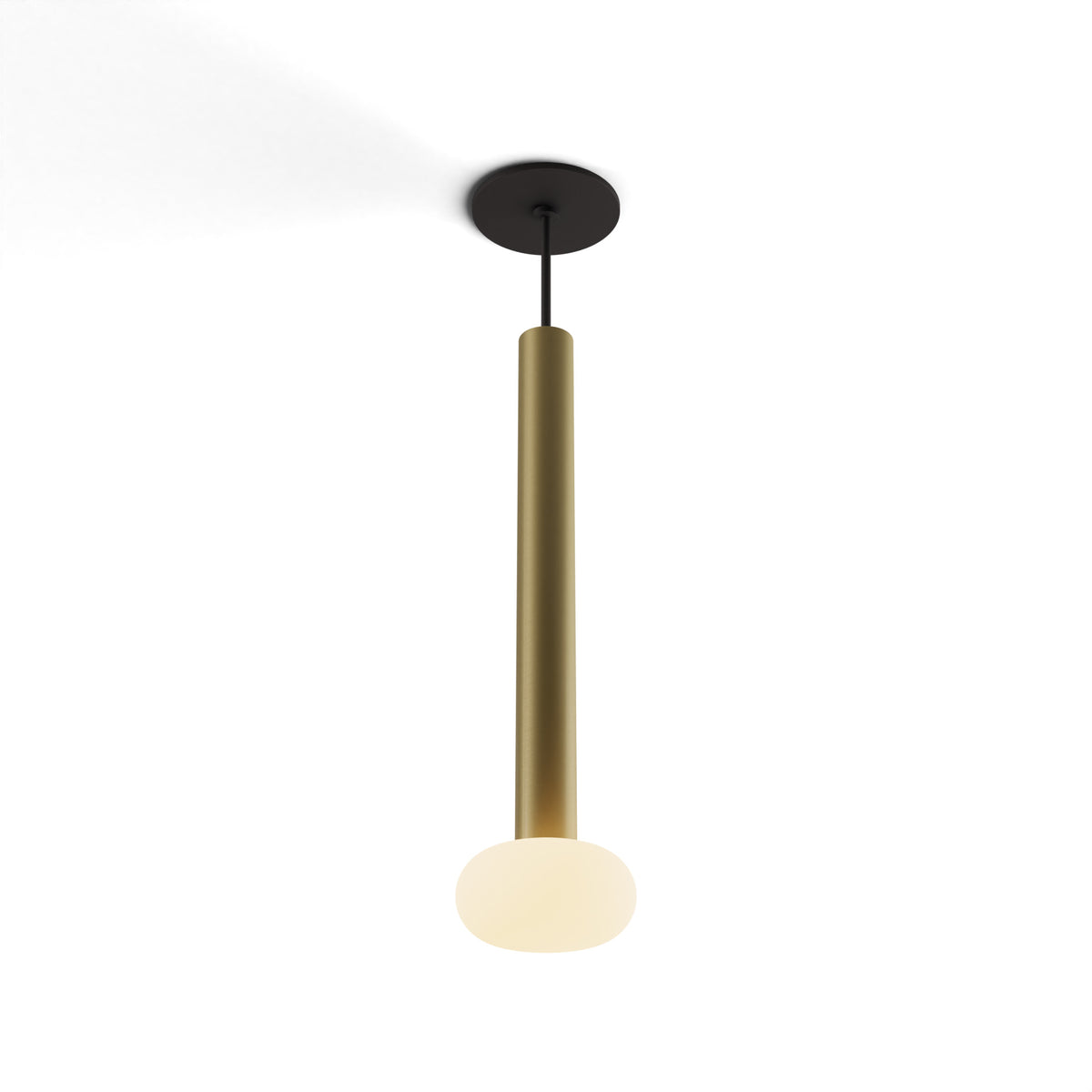 Koncept Combi Single LED Pendant, Brass, 16" Body, Frosted Glass Ball (CMP-S1-S-16-BRS+NA+GLB)