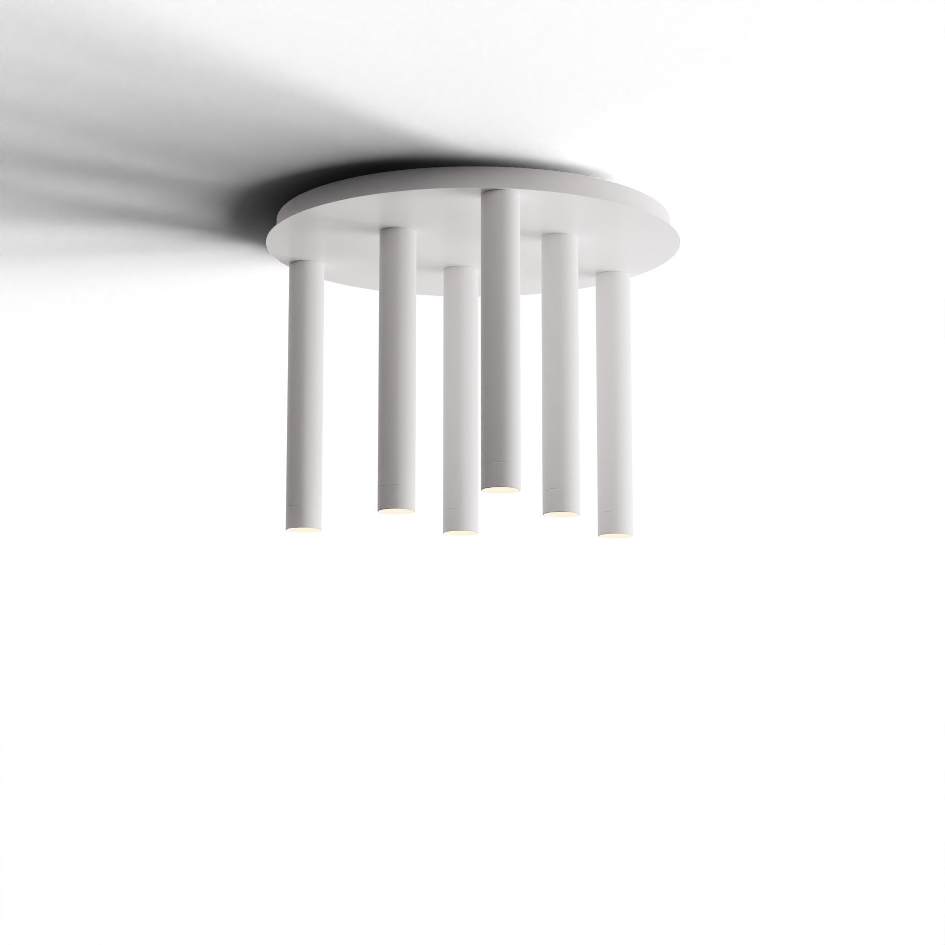 Combi Pendant 12 Circular 6 Combo Matte White Matte White Canopy Suspension Flush Mount 2 In 1 Cmp C6 S 12 Mwt by Koncept Inc
