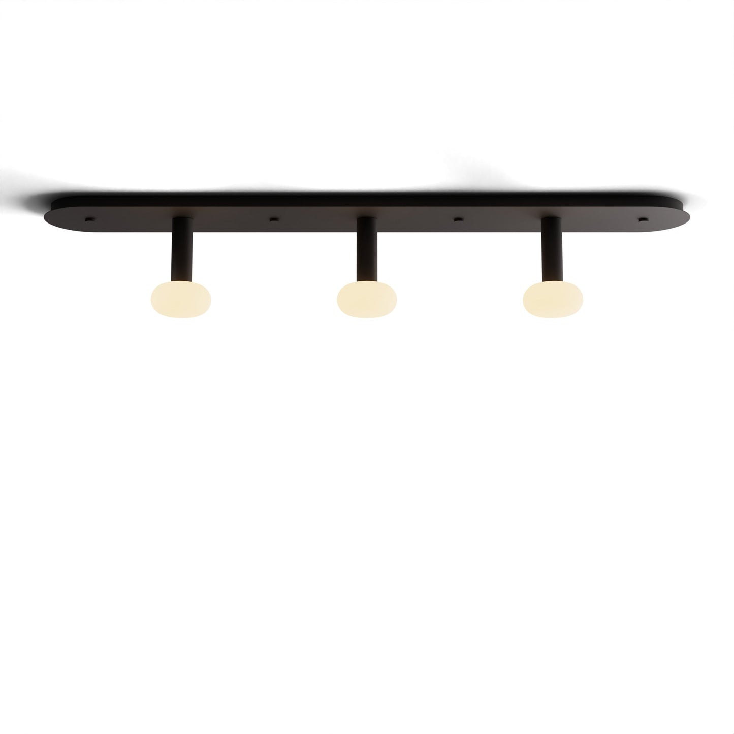 Combi Pendant 6 Linear 3 Combo Matte Black Matte Black Canopy Glass Ball Attachment Suspension Flush Mount 2 In 1 Cmp L3 S 06 Mtb Na Glb by Koncept Inc
