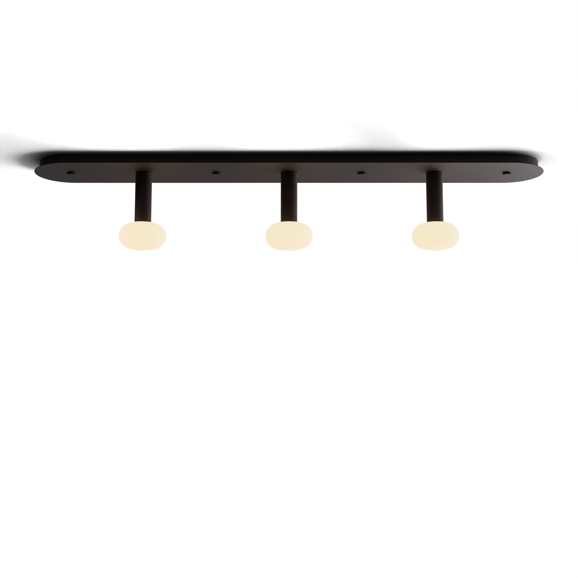 Combi Pendant 6 Linear 3 Combo Matte Black Matte Black Canopy Glass Ball Attachment Suspension Flush Mount 2 In 1 Cmp L3 S 06 Mtb Na Glb by Koncept Inc