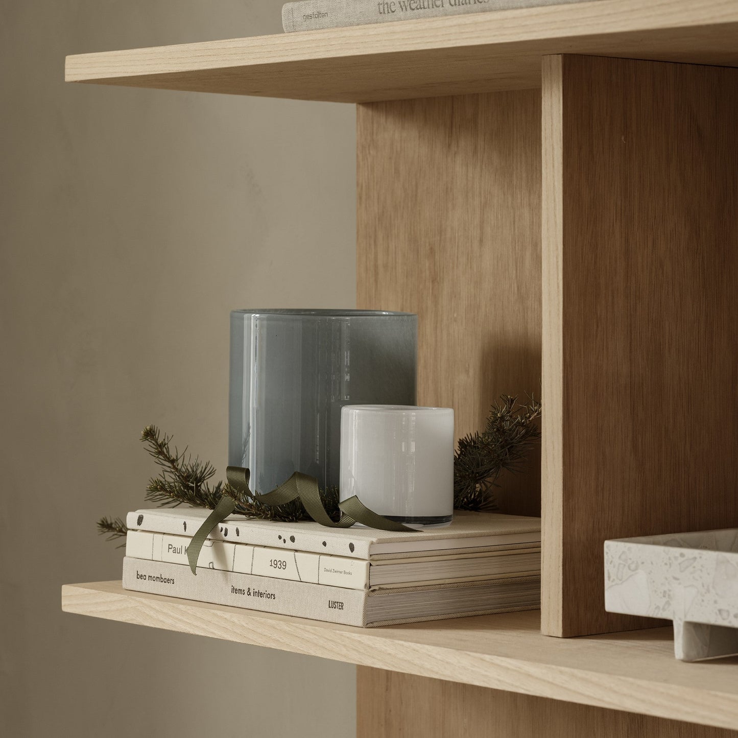 blomus Saga Hurricane Lamp Candle Holder Tan, Small 3.4" x 3.3"