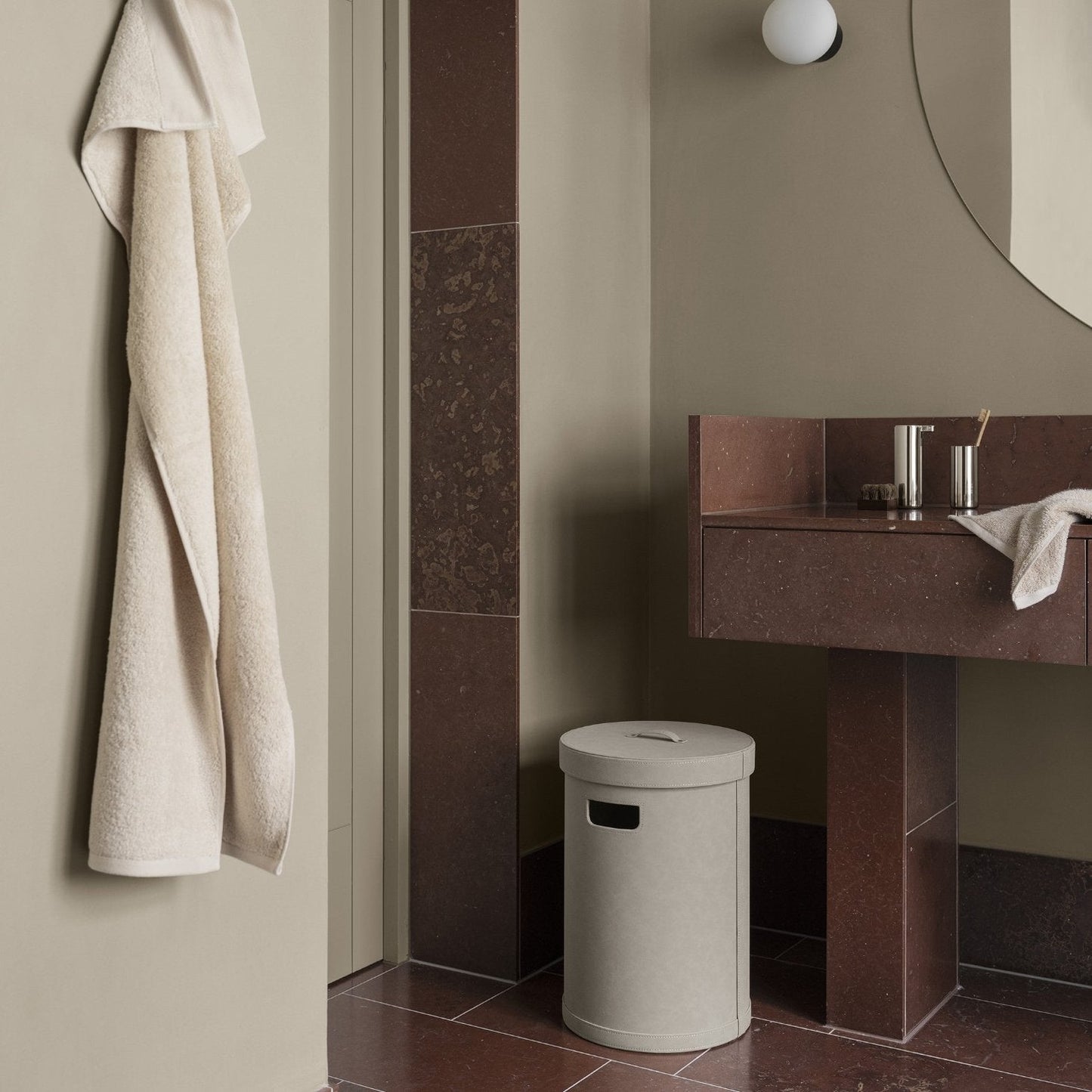 blomus Sahla Decorative Storage Bin with Lid Nomad Light Tan, Medium