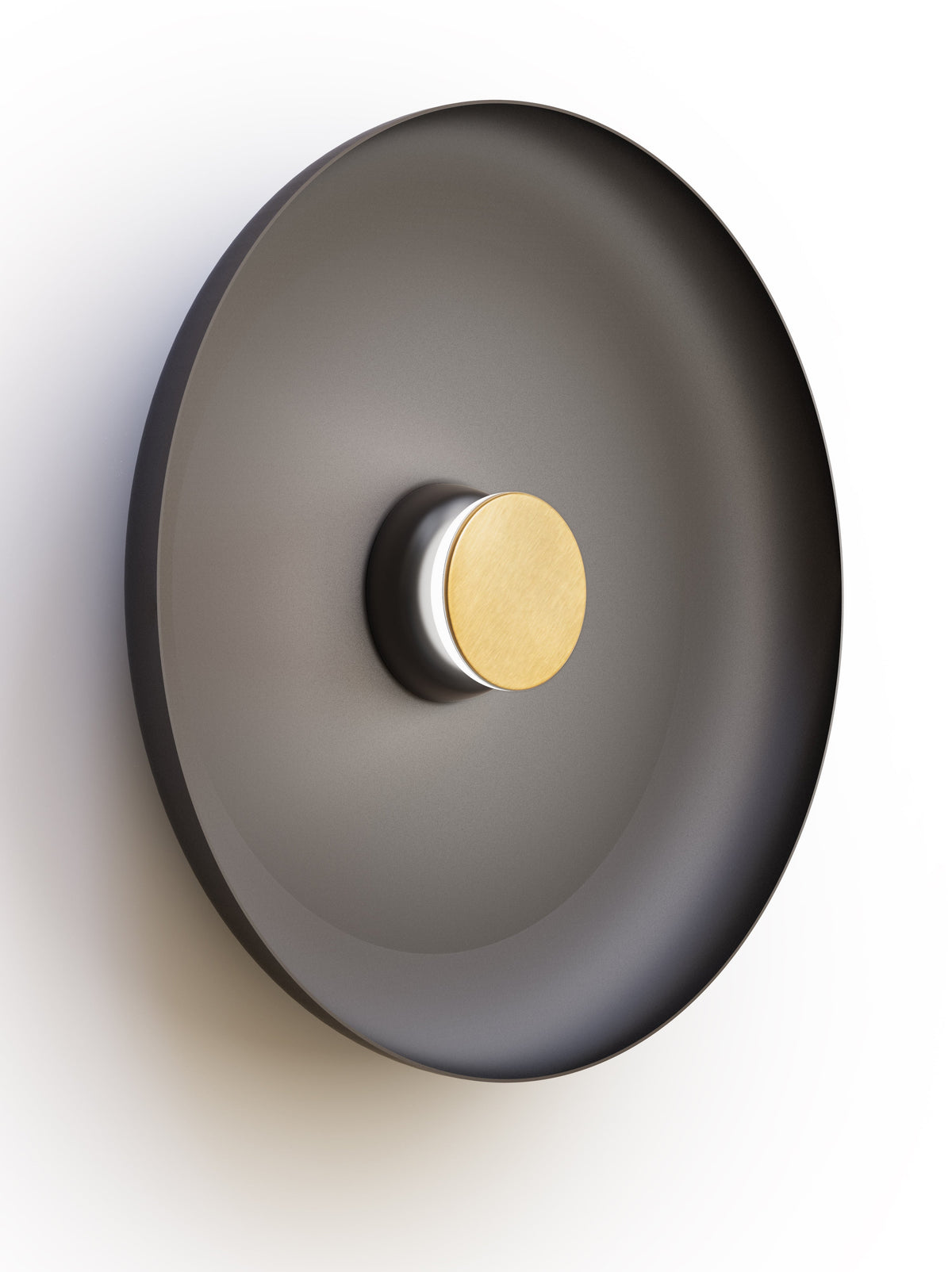Pablo Designs Totem Sconce Metal – 22" Black shade, Black/Brass canopy/faceplate