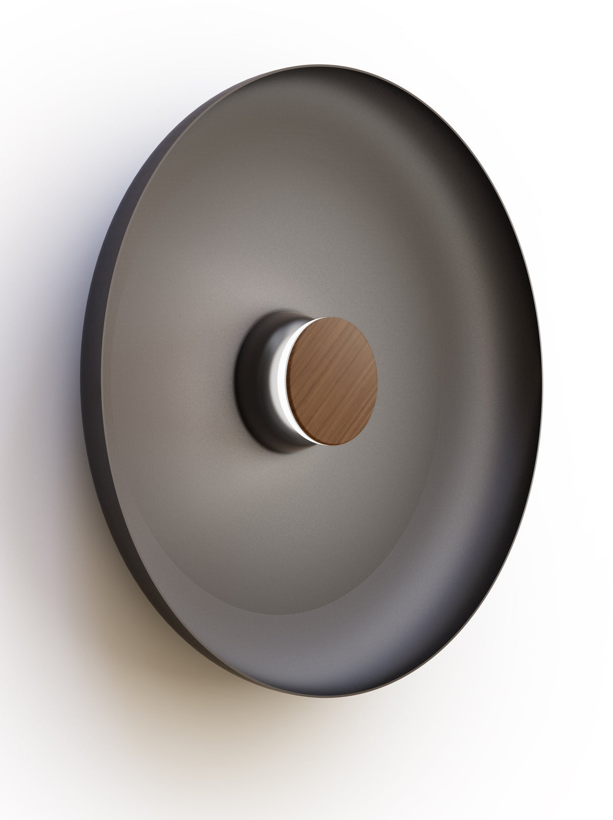 Pablo Designs Totem Sconce Metal – 22" Black shade, Black/Walnut canopy/faceplate
