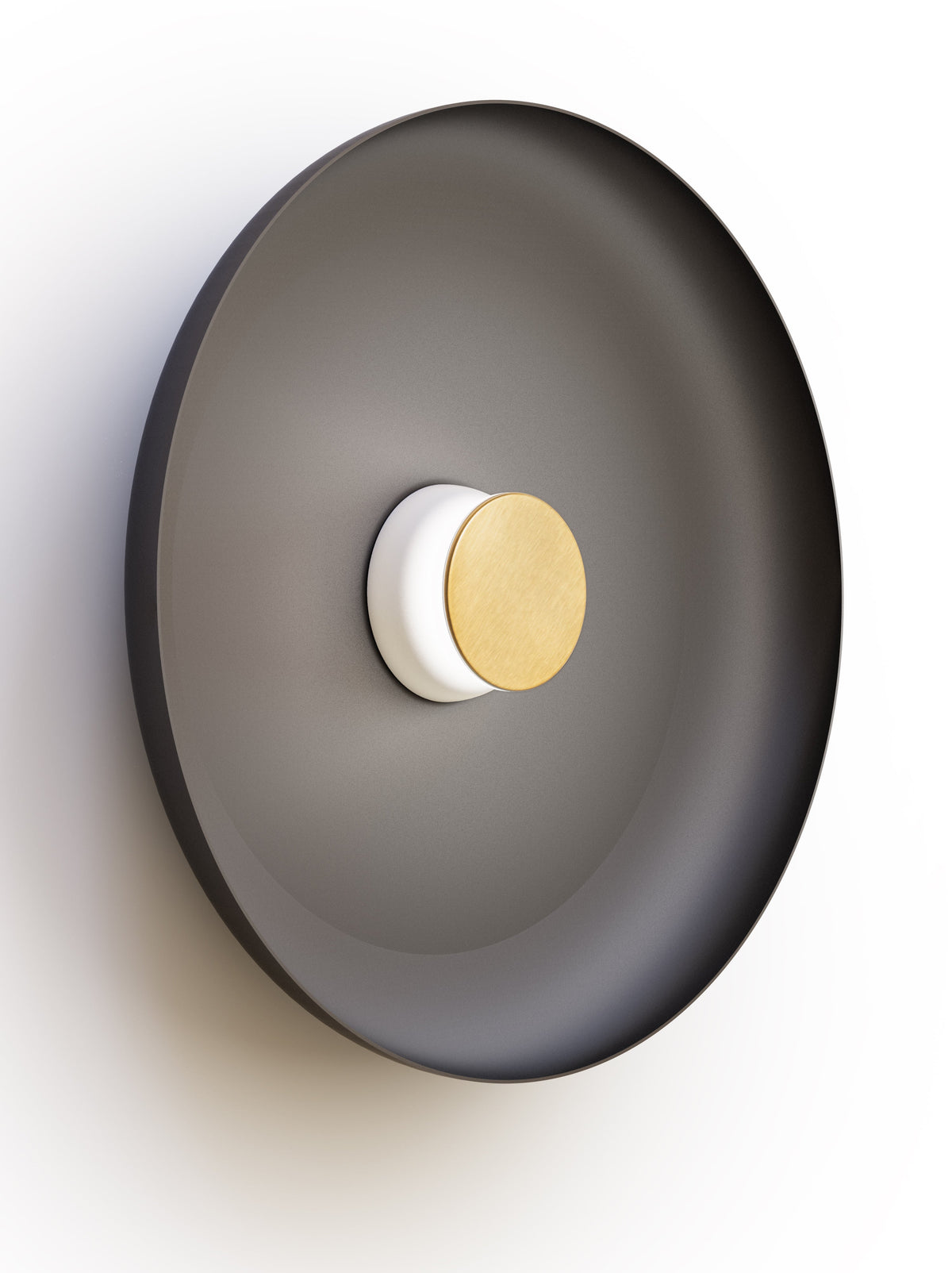 Pablo Designs Totem Sconce Metal – 22" Black shade, White/Brass canopy/faceplate
