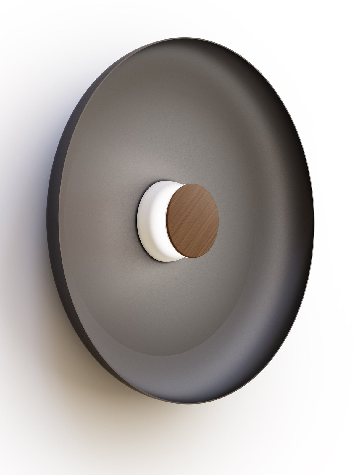 Pablo Designs Totem Sconce Metal – 22" Black shade, White/Walnut canopy/faceplate