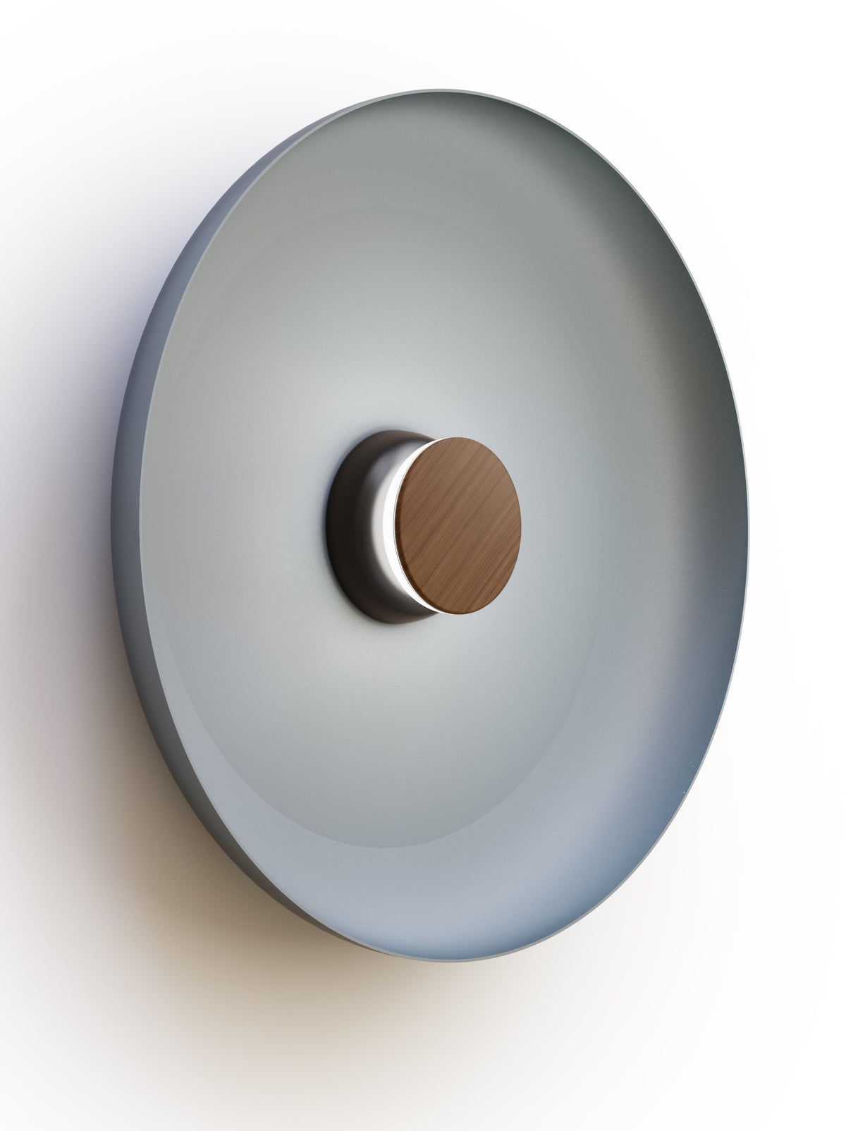 Pablo Designs Totem Sconce Metal – 22" Slate Blue shade, Black/Walnut canopy/faceplate