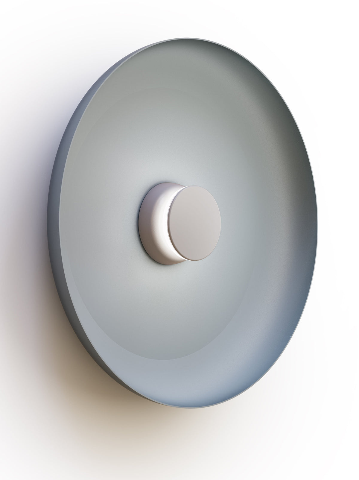 Pablo Designs Totem Sconce Metal – 22" Slate Blue shade, Grey/Grey canopy/faceplate