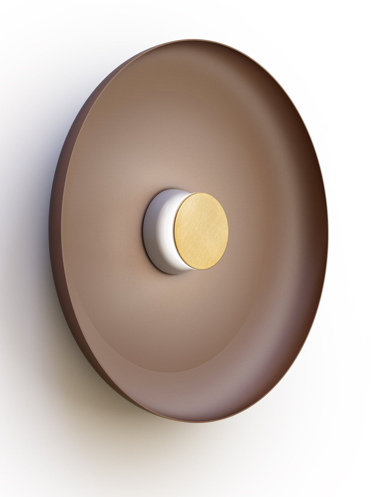 Pablo Designs Totem Sconce Metal – 22" Espresso shade, Grey/Brass canopy/faceplate