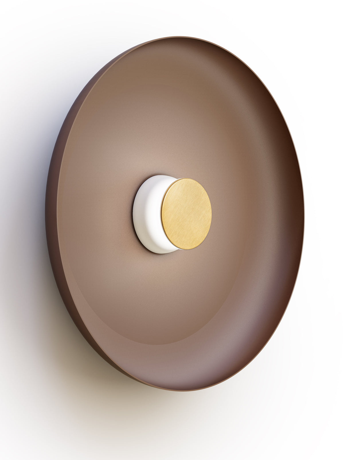 Pablo Designs Totem Sconce Metal – 22" Espresso shade, White/Brass canopy/faceplate