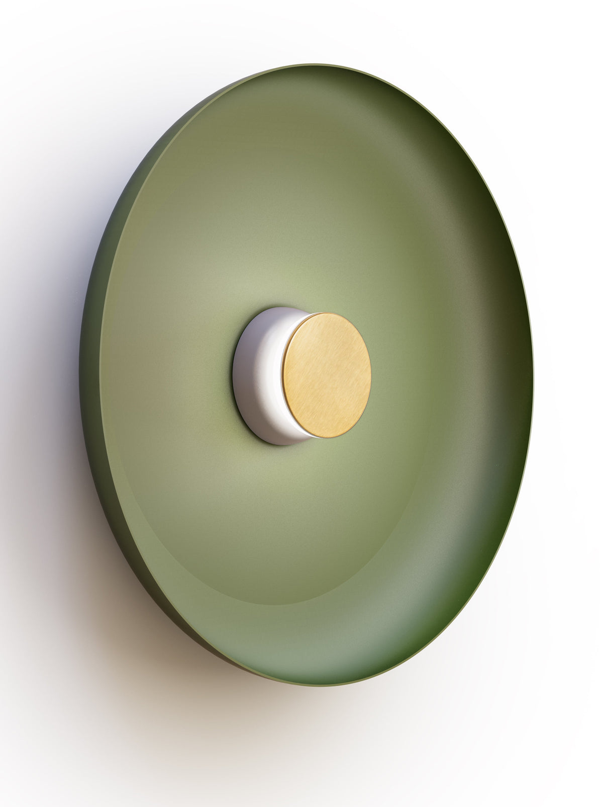 Pablo Designs Totem Sconce Metal – 22" Forest Green shade, Grey/Brass canopy/faceplate