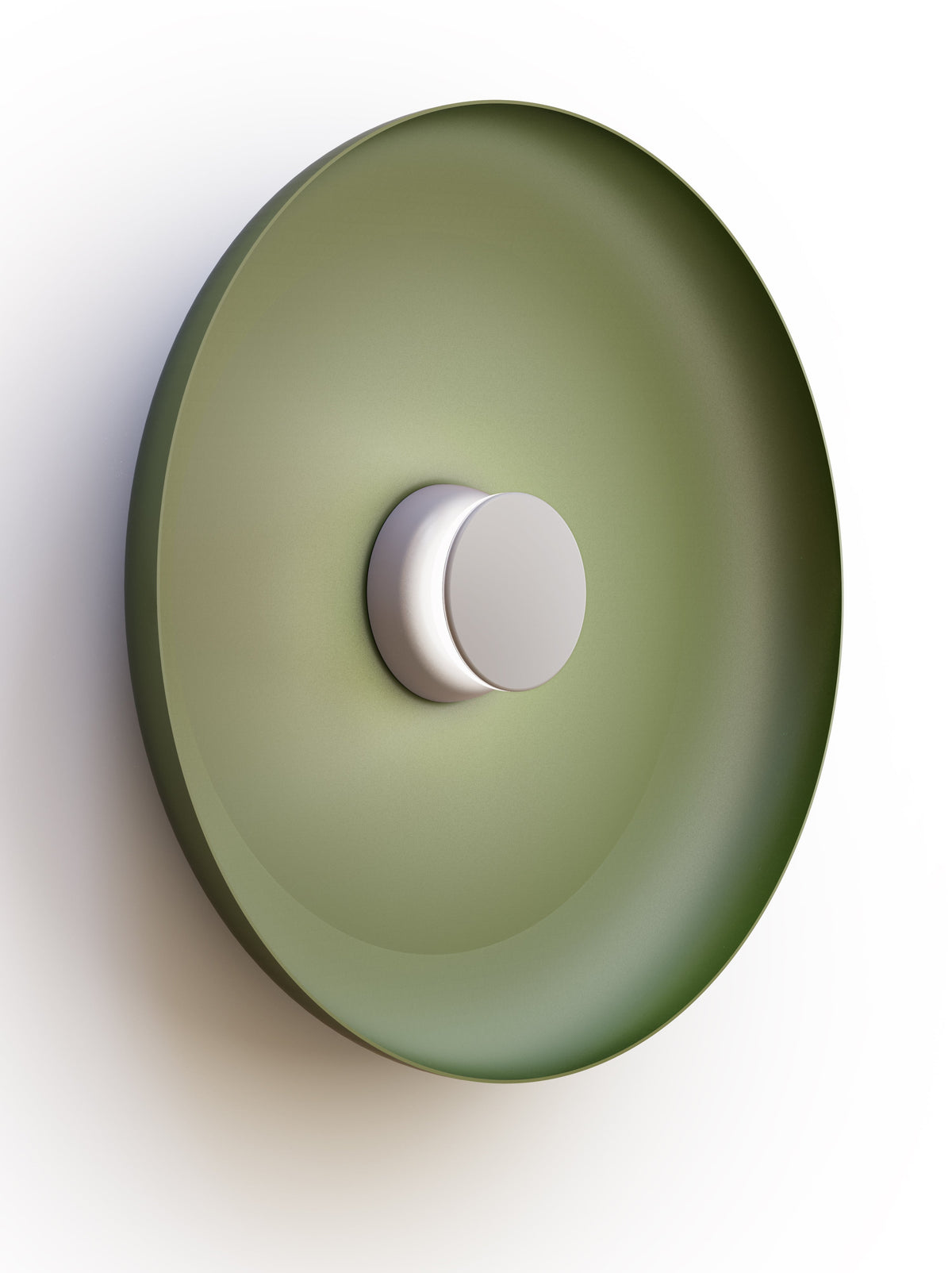 Pablo Designs Totem Sconce Metal – 22" Forest Green shade, Grey/Grey canopy/faceplate