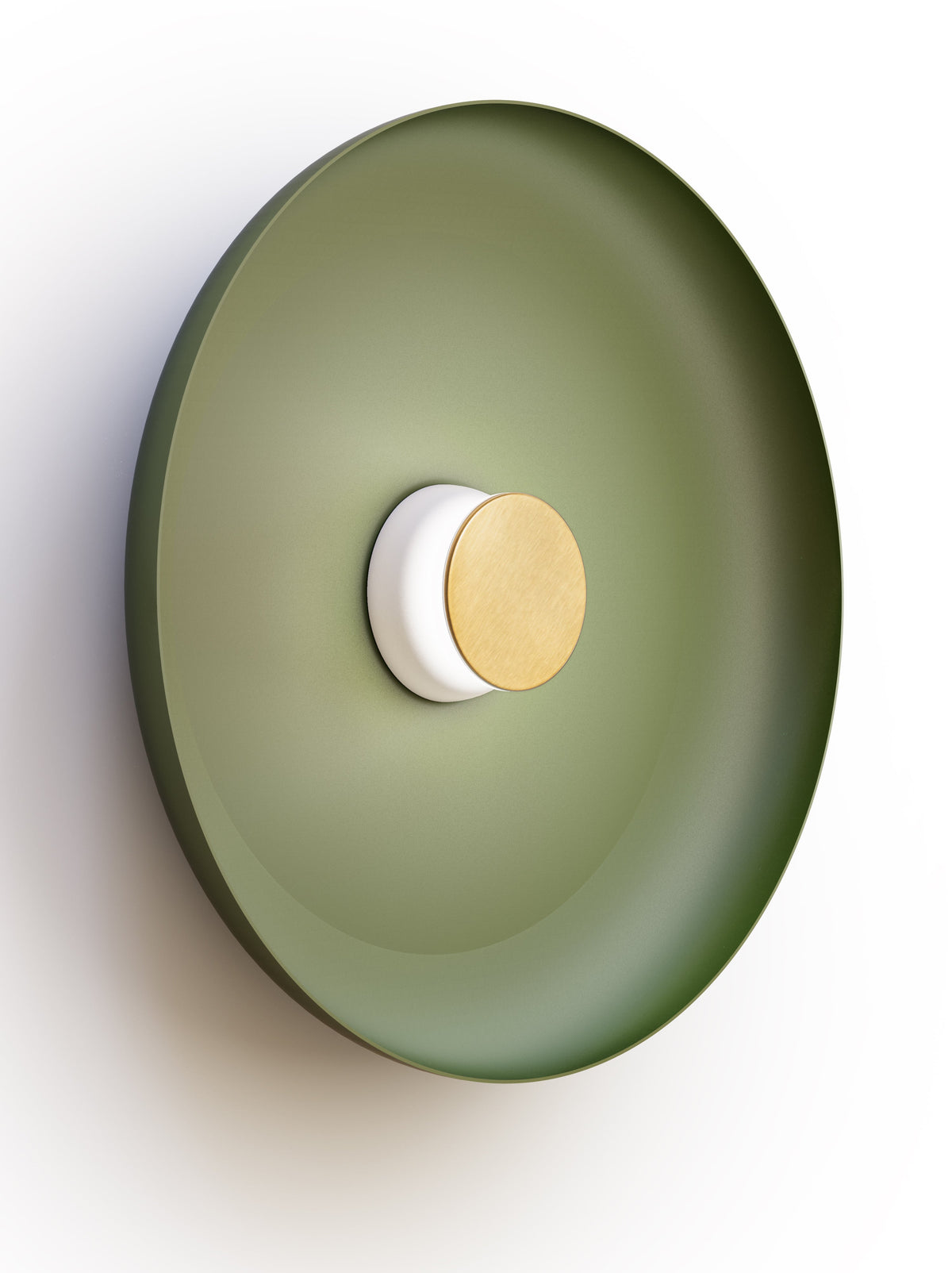 Pablo Designs Totem Sconce Metal – 22" Forest Green shade, White/Brass canopy/faceplate