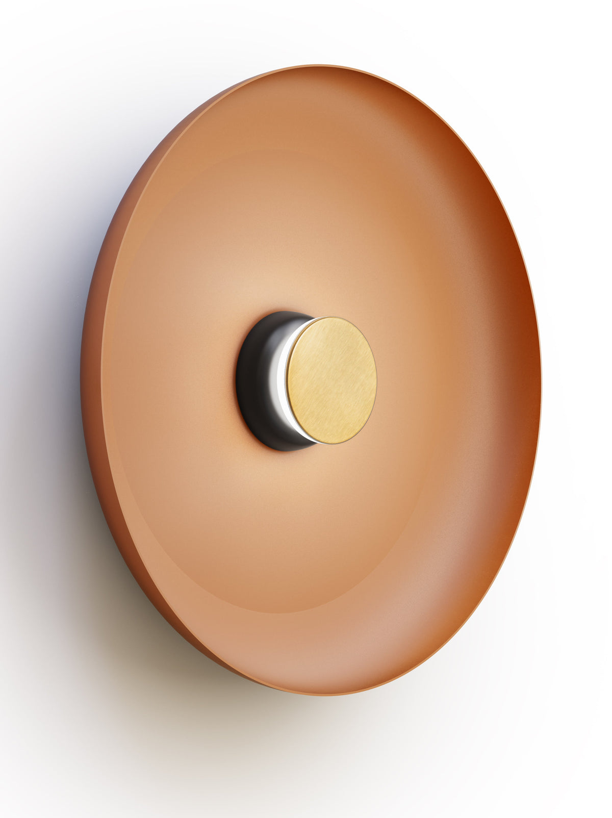 Pablo Designs Totem Sconce Metal – 22" Terracotta shade, Black/Brass canopy/faceplate