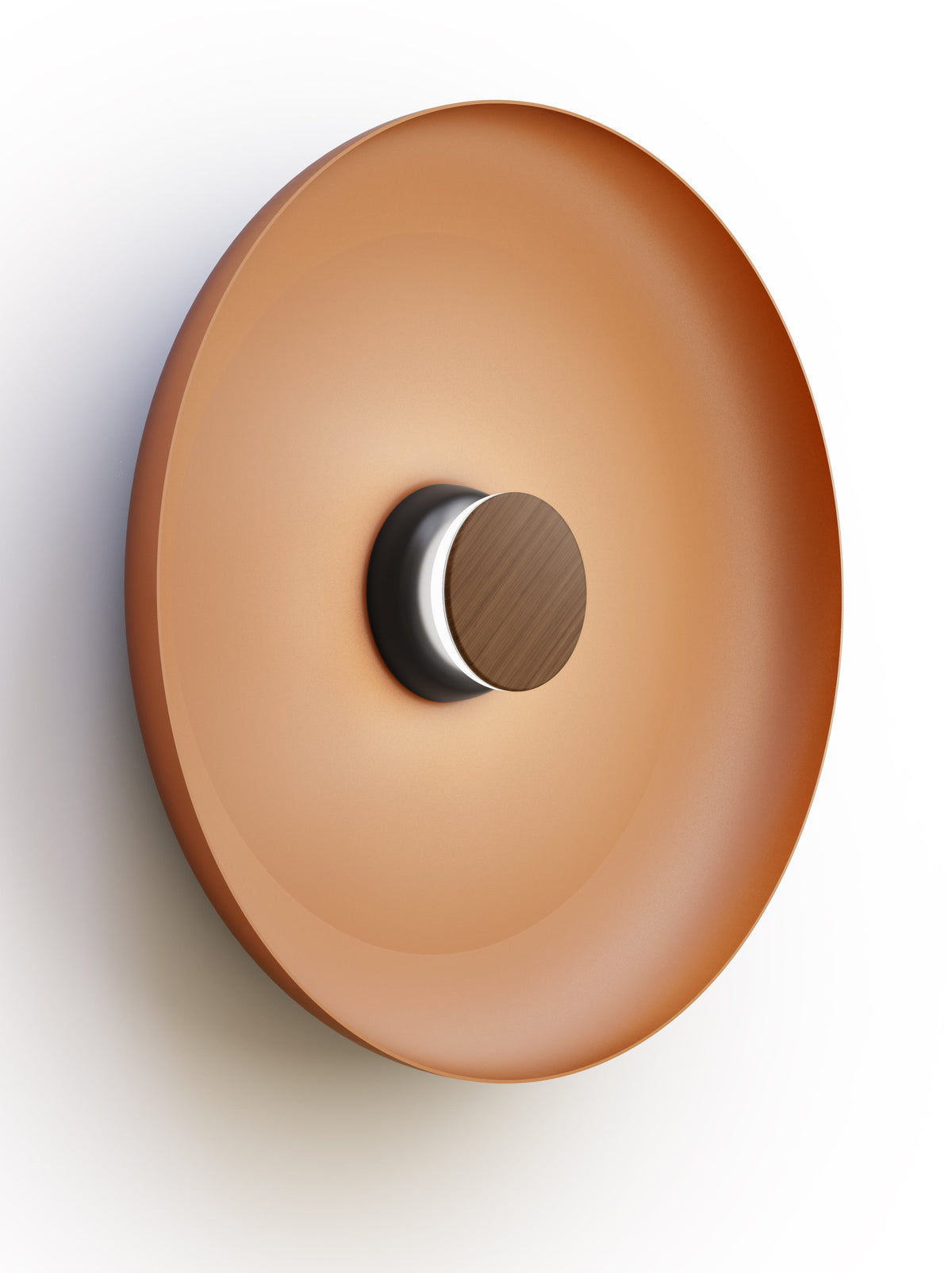 Pablo Designs Totem Sconce Metal – 22" Terracotta shade, Black/Walnut canopy/faceplate