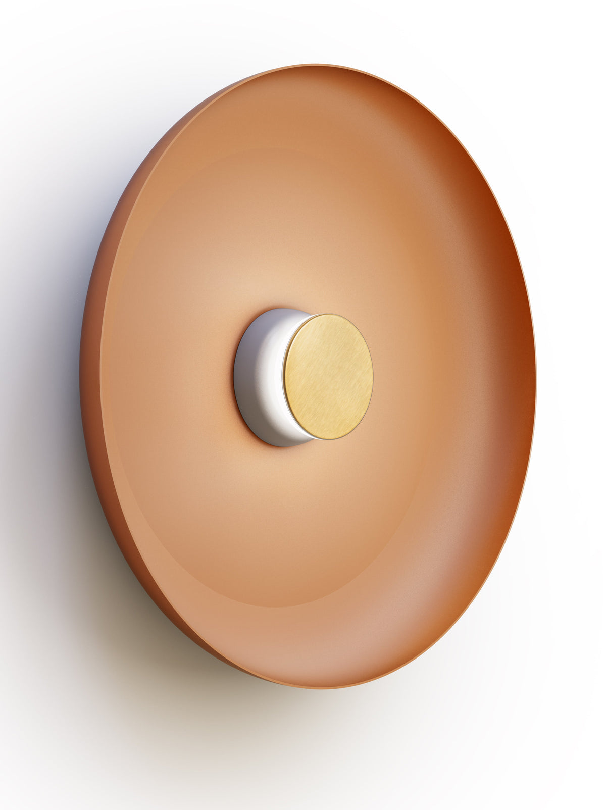 Pablo Designs Totem Sconce Metal – 22" Terracotta shade, Grey/Brass canopy/faceplate
