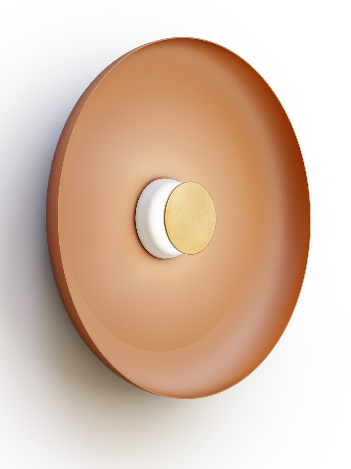 Pablo Designs Totem Sconce Metal – 22" Terracotta shade, White/Brass canopy/faceplate