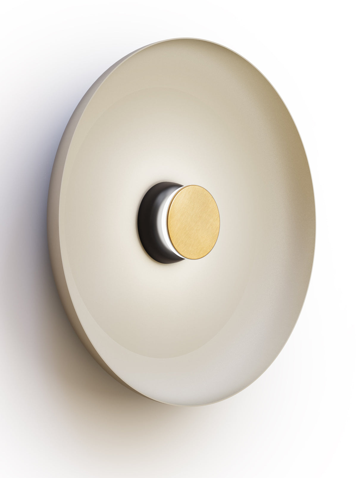 Pablo Designs Totem Sconce Metal – 22" White shade, Black/Brass canopy/faceplate