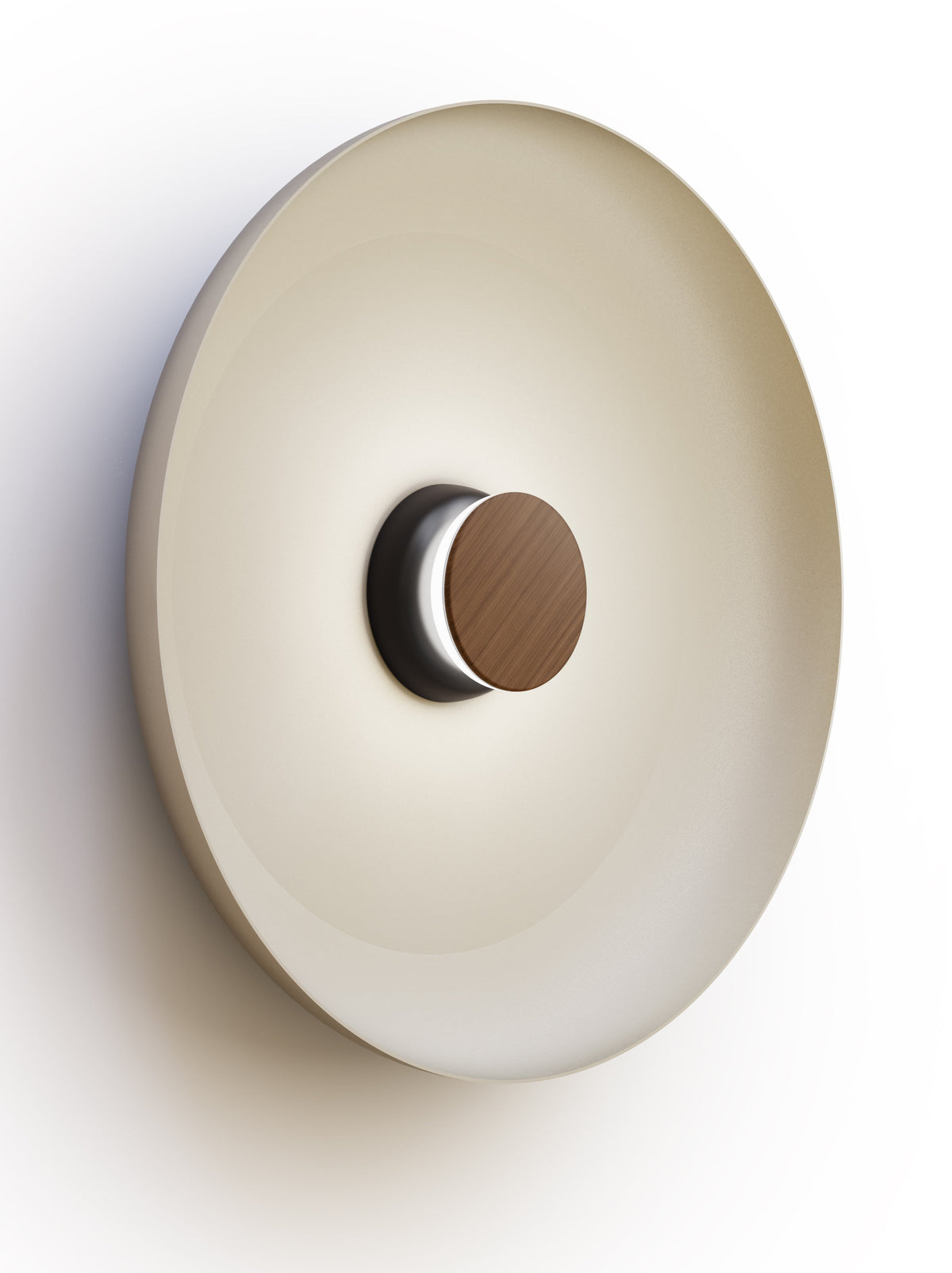 Pablo Designs Totem Sconce Metal – 22" White shade, Black/Walnut canopy/faceplate