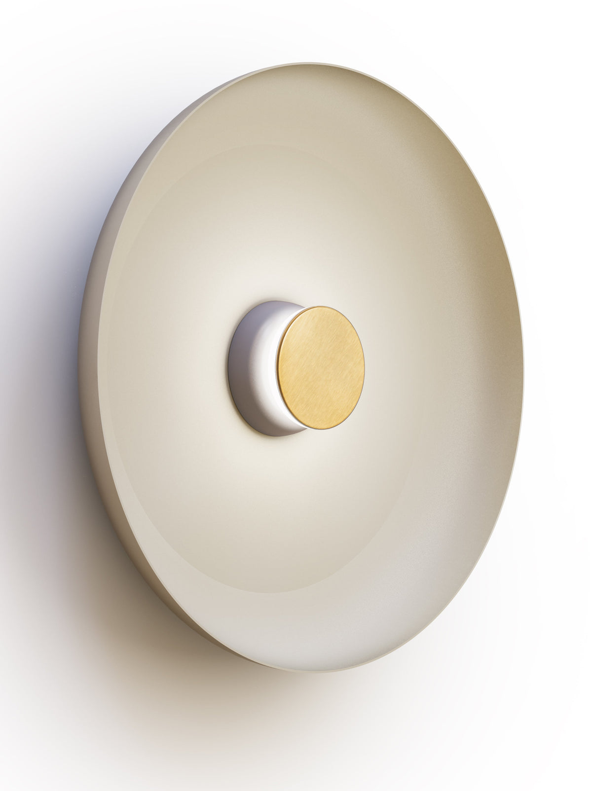 Pablo Designs Totem Sconce Metal – 22" White shade, Grey/Brass canopy/faceplate