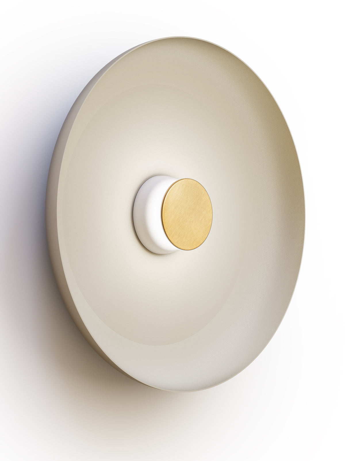 Pablo Designs Totem Sconce Metal – 22" White shade, White/Brass canopy/faceplate