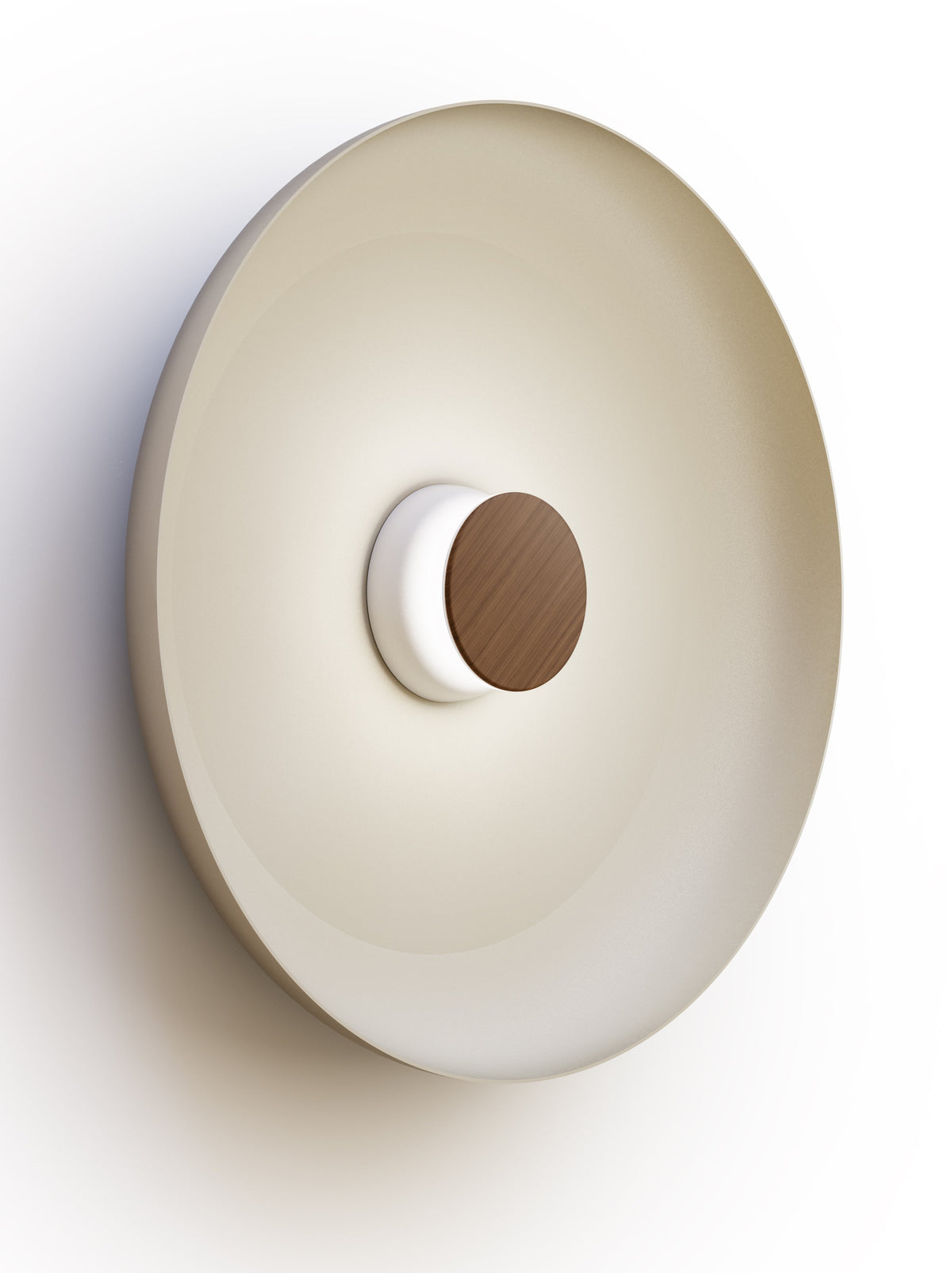 Pablo Designs Totem Sconce Metal – 22" White shade, White/Walnut canopy/faceplate