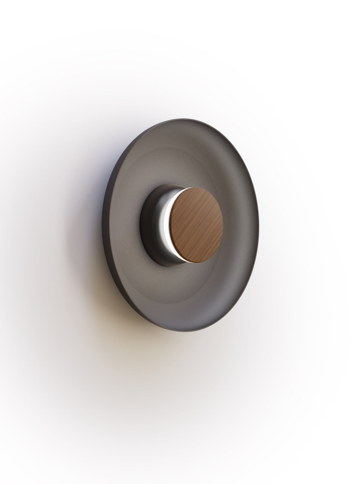 Pablo Designs Totem Sconce Metal – 12" Black shade, Black/Walnut canopy/faceplate