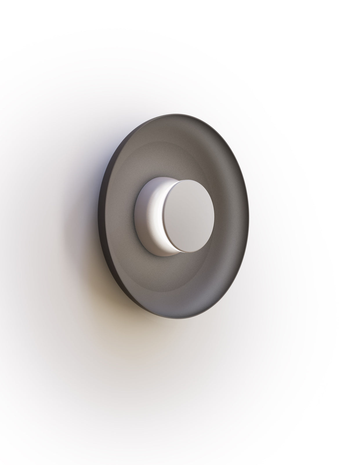 Pablo Designs Totem Sconce Metal – 12" Black shade, Grey/Grey canopy/faceplate