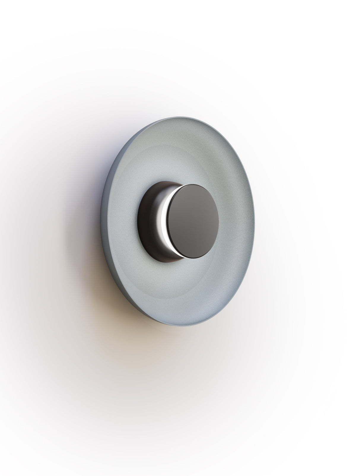 Pablo Designs Totem Sconce Metal – 12" Slate Blue shade, Black/Black canopy/faceplate