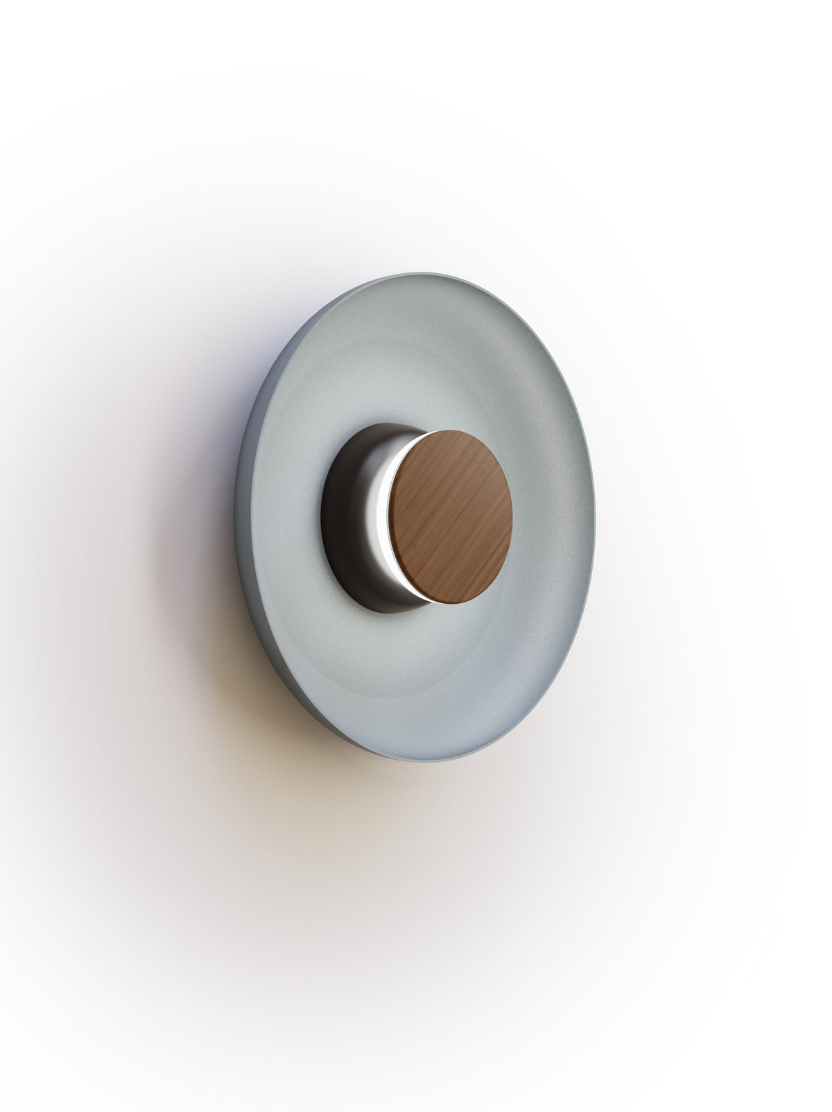 Pablo Designs Totem Sconce Metal – 12" Slate Blue shade, Black/Walnut canopy/faceplate