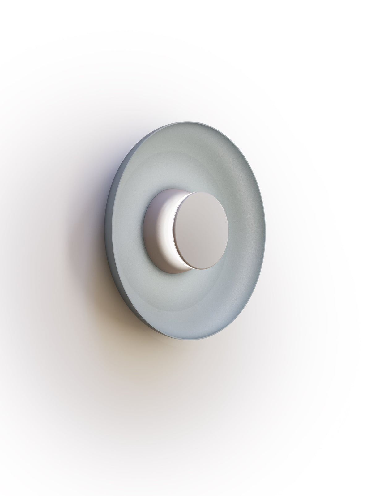 Pablo Designs Totem Sconce Metal – 12" Slate Blue shade, Grey/Grey canopy/faceplate