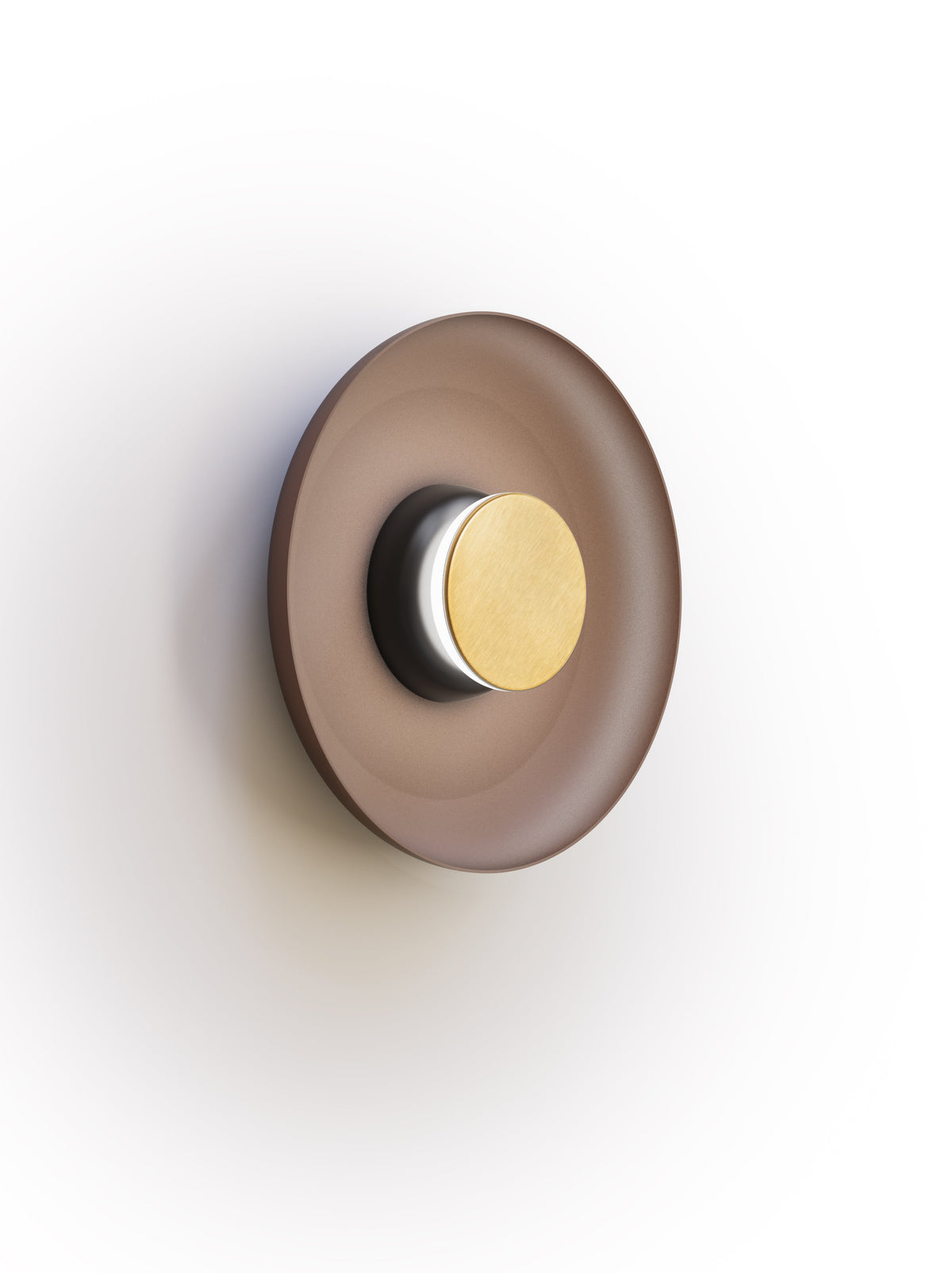 Pablo Designs Totem Sconce Metal – 12" Espresso shade, Black/Brass canopy/faceplate